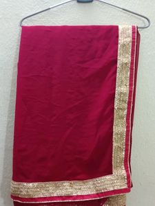 Plane Red Georget Saree