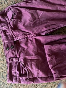 Purple Casual Pants