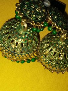 Green Latest Fancy Jhumka