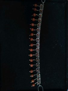 GermanSilver &amp; Goldstone Beaded Choker Necklace