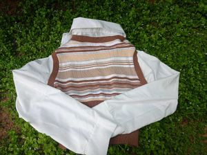 Striped Knit Top with Blouse