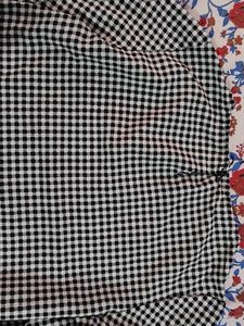 Gingham Floral Embroidered Blouse