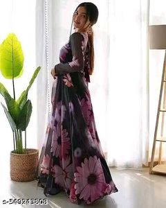 Floral Print Ethnic Gown