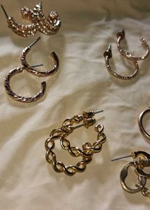 Gold Hoop Earring Set