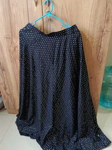 Elegant Black Polka Dot Skirt