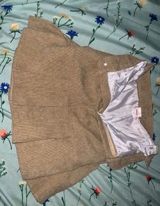 Corduroy Pleated Mini Skirt