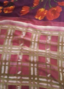 new purple  soft  chiffon Floral Print Saree