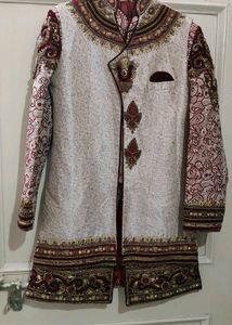 Marron Sherwani With Removebal Coti