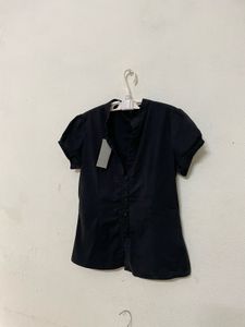 Y2K Pintresty🎀 Blouse Black Fitted Shirt