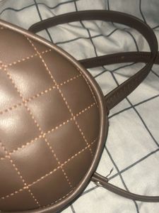 Brown Quilted Crossbody Bag