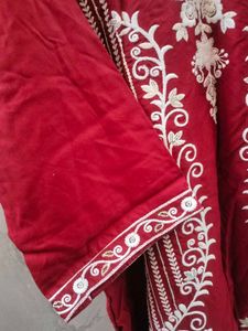 Red Pakistani Kurti Pant Set