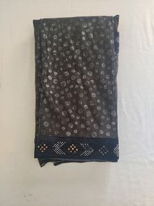 Elegant Dot Print Sari with Embellished Border