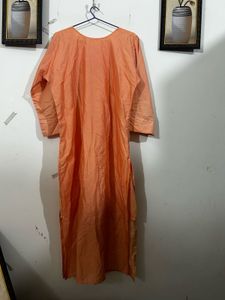 Peach Embroidered Kurta Set