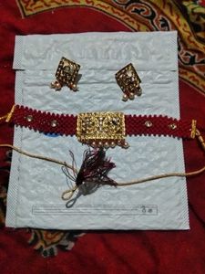 Elegant Maroon Choker Set