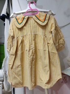 Cute Yellow Checkered Dress