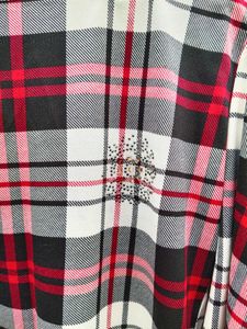 Plaid Cold Shoulder Top