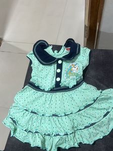 Pista Green Baby Girl Frock