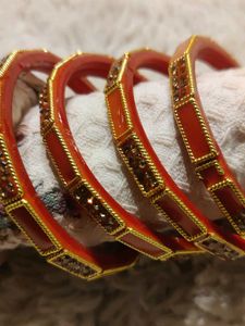 Orange Bangles Set