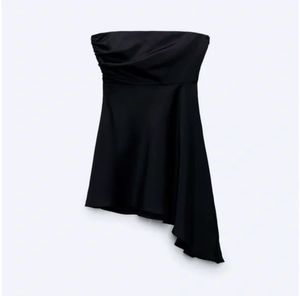 ZARA SATIN ASYMMETRICAL MINI DRESS