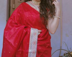 Saree With Stiched Blouse ❤️