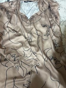 Abstract Face Print Top