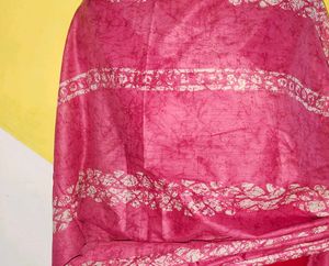 Pink Batik Print Pure Cotton Dupatta