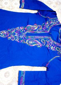 Pure Cotton Chikenkari Kurti With New Sare