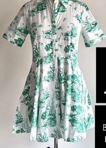 LCW Green Cotton Shirt Dress – Size L