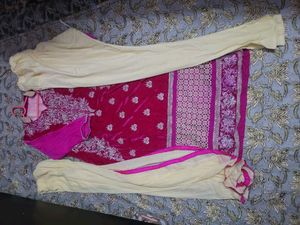 Velvet Suit  With  Churidar Salwar Dupatta