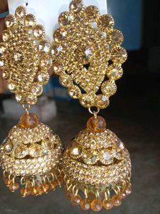 Golden Jhumka Earrings