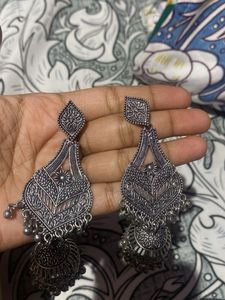 Silver Jhumka Earrings