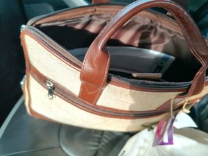Jute And Leather Bag