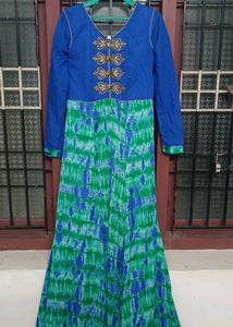 Blue & Green Maxi Dress