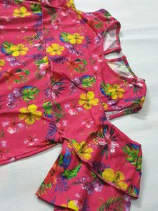 Girls Off-shoulder Floral Top