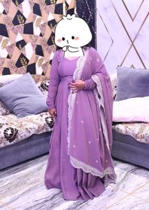 Elegant Mauve Anarkali Kurta Set