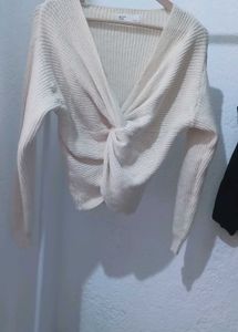 Twist Front Knit Sweater