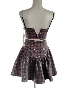 Sequin Plaid Two-Piece Set