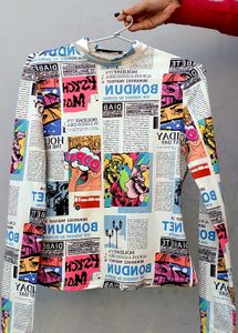 Newspaper 🗞️ Printed Shien Top Full Sleeves