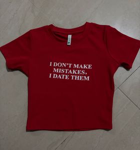 Red Graphic Crop Top