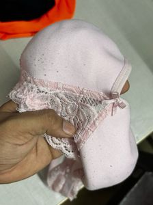 Used Laced Clovia Pink Bra 36B