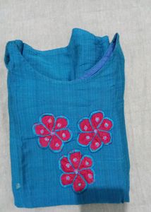 Stiched Kurta Of Kingfisher Blue Colour