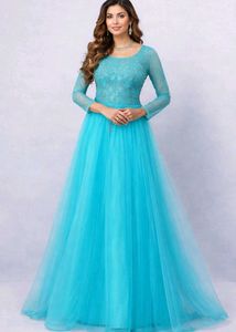 Elegant Aqua Blue frock