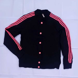Black &amp; Pink Striped Button-Down Jacket