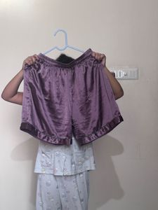 Silk Night Suit Shorts