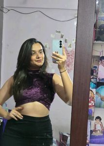 Purple Velvet Crop Top