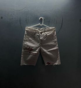 Custom White Denim Shorts