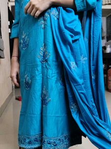 Blue Embroidered Kurta Set