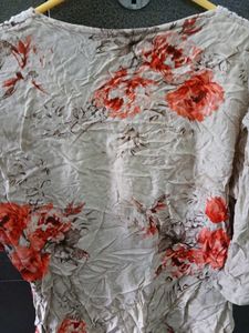 Floral Cold Shoulder Top With Free Gift