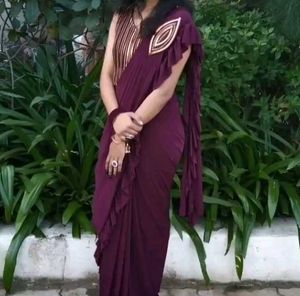 Stitched Saree With Heavy Blouse