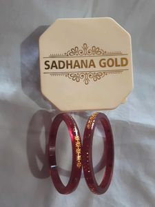 Red & Gold Bangles (Set of 2)